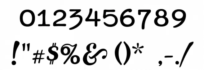 Tortuga Font OTHER CHARS