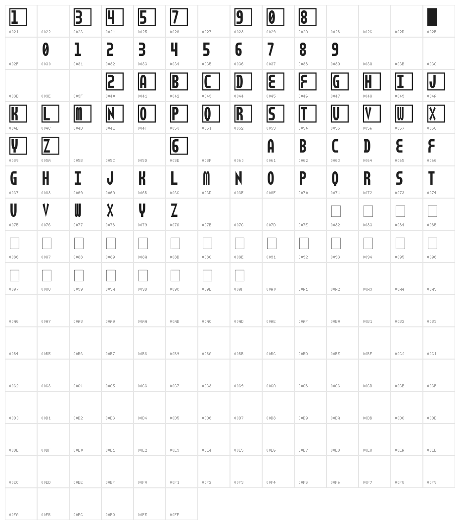 Torturer Crushed Character Map