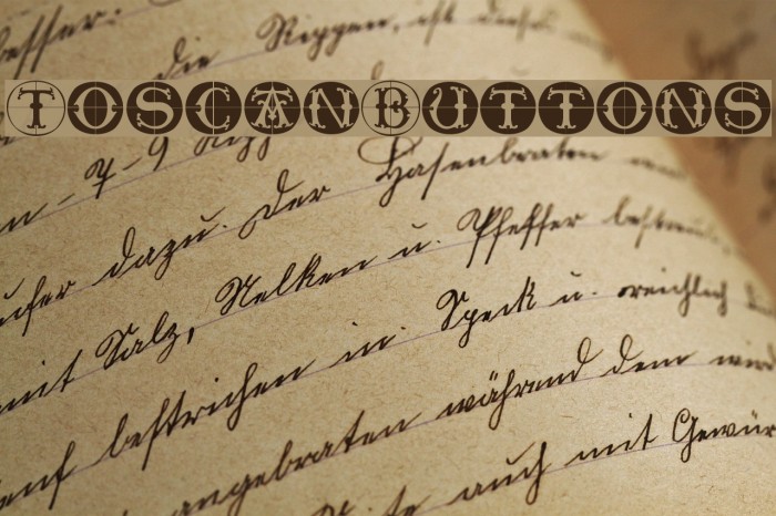 ToscanButtons Font examples