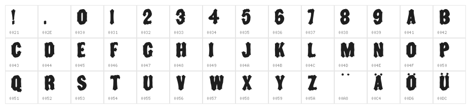 Toscanienne-Bold Character Map