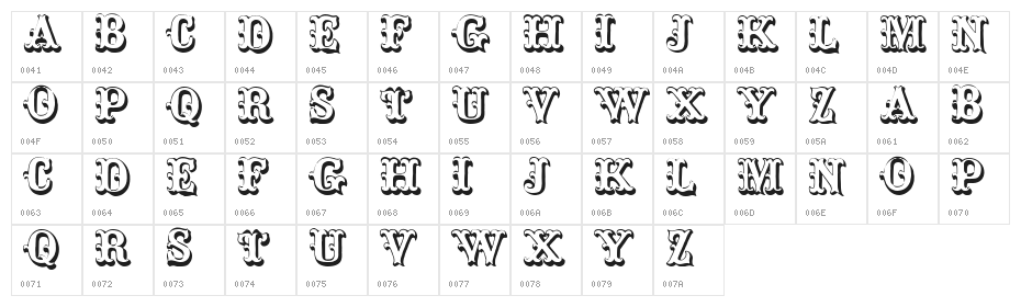 ToskanischeEgyptienneInitialen Character Map