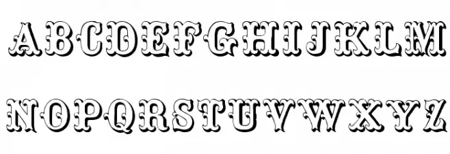 ToskanischeEgyptienneInitialen Schriftart Kleinbuchstaben