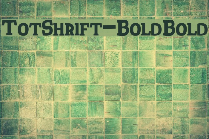 TotShrift-BoldBold Font examples
