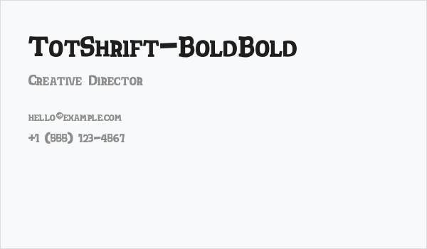 TotShrift-BoldBold Business Card