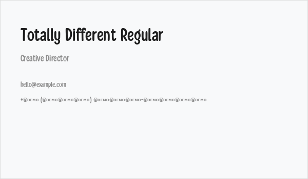 Totally Different Regular Business Card