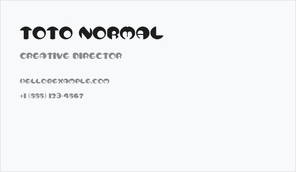 Toto Normal Business Card