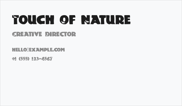 Touch Of Nature Business Card