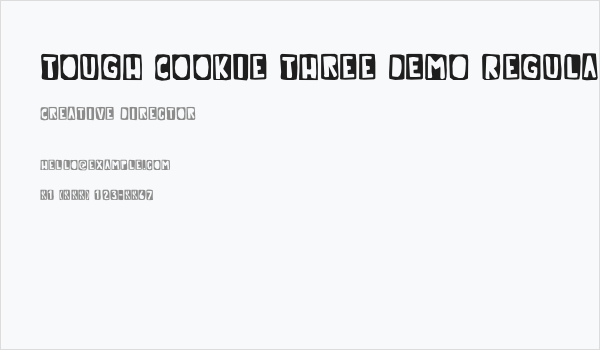 Tough Cookie Three DEMO Regular Business Card