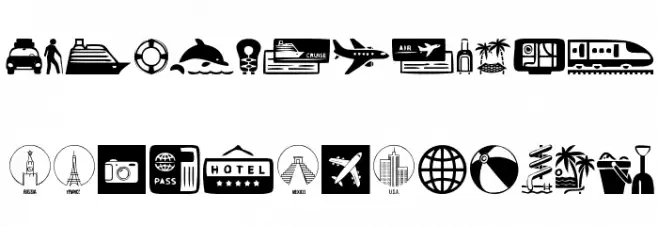 Tourism خط أحرف صغيرة