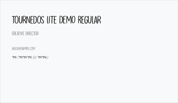 Tournedos Lite DEMO Regular Business Card