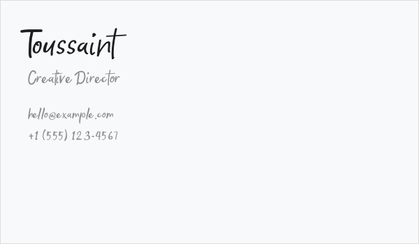 Toussaint Business Card