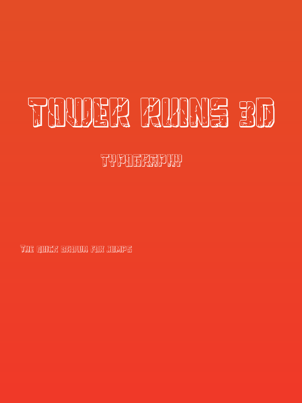 Tower Ruins 3D Poster