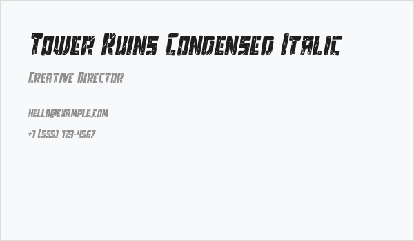 Tower Ruins Condensed Italic Business Card
