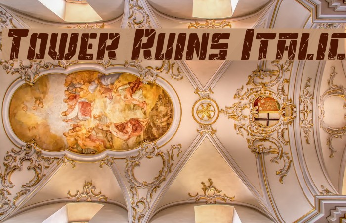 Tower Ruins Italic Font examples