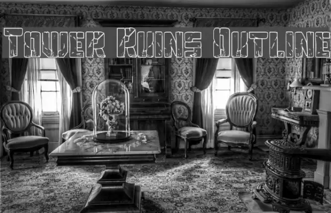 Tower Ruins Outline Font examples