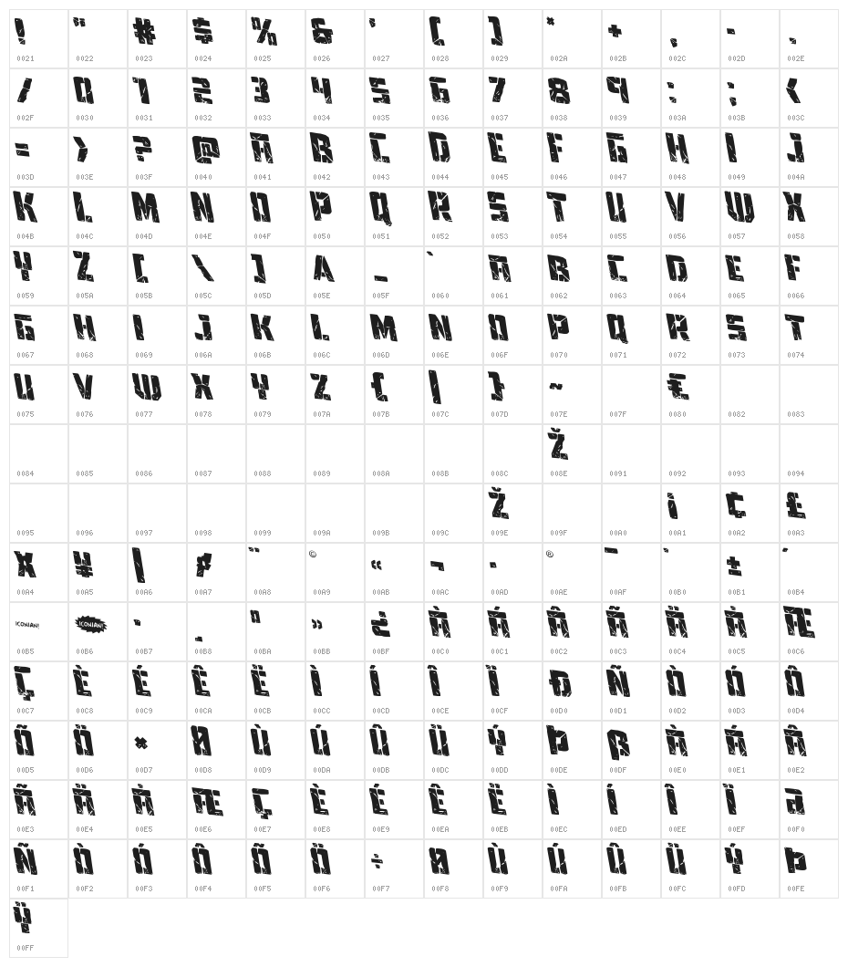 Tower Ruins Rotaleft Character Map