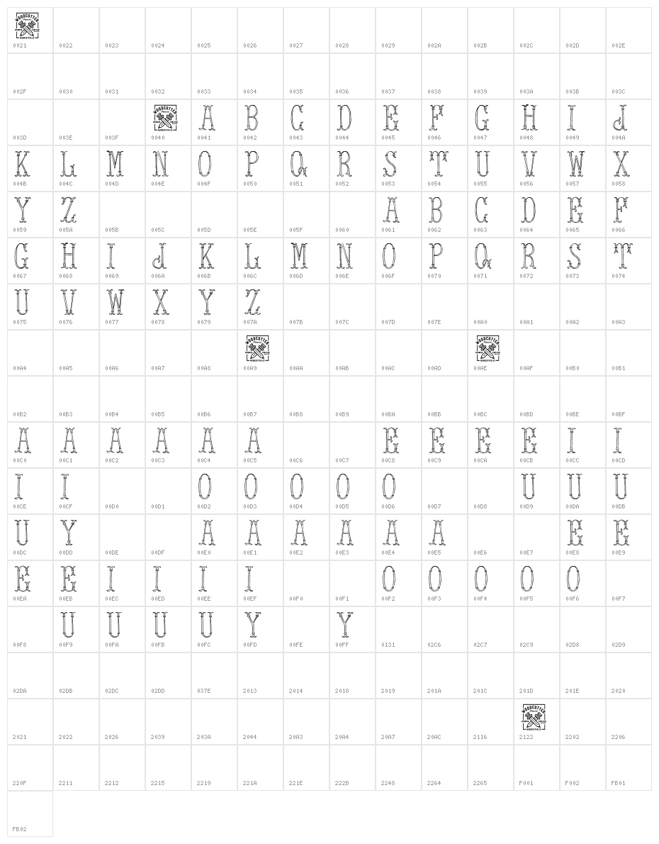 Tower of London Character Map