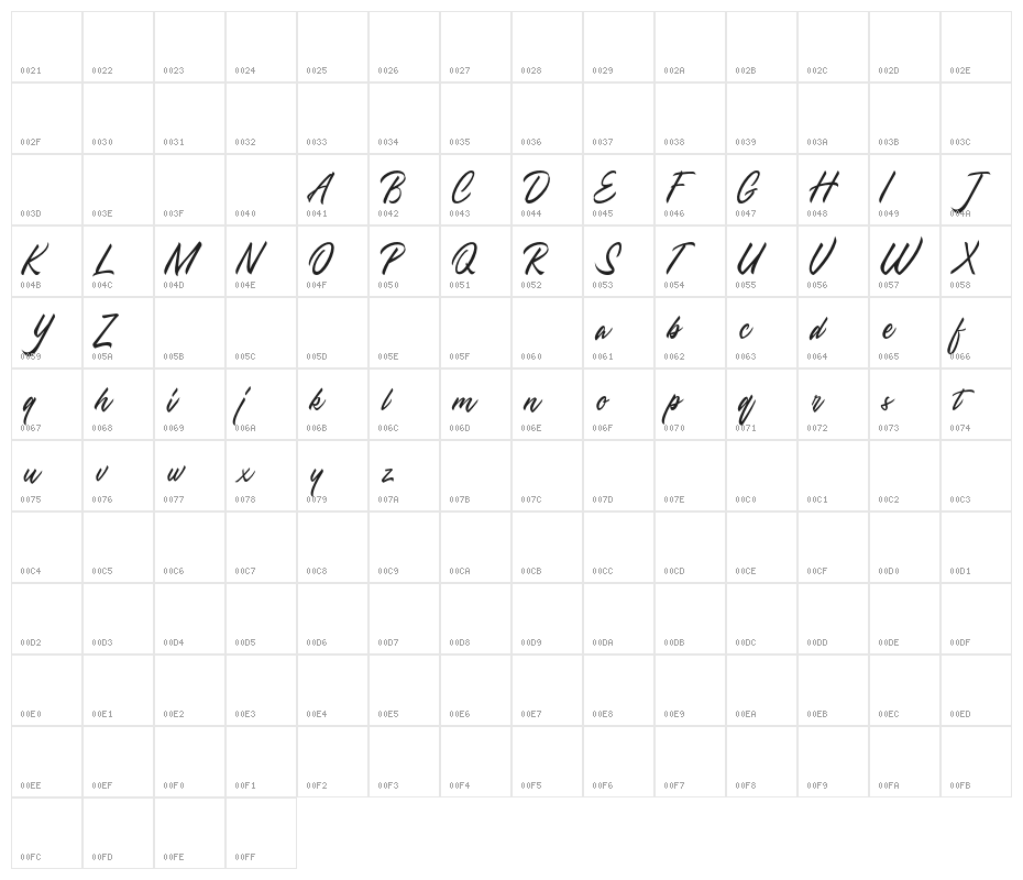 TownsquareFREE Character Map