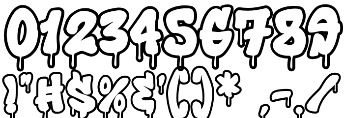 Toxic Rebel Drip Outline Outline フォント その他の文字