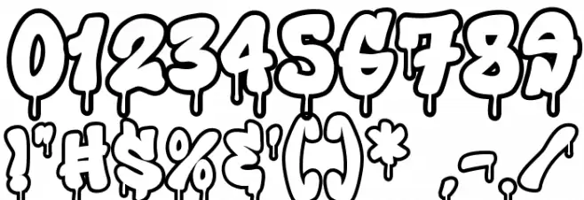 Toxic Rebel Drip Outline Outline Caratteri ALTRI CARATTERI