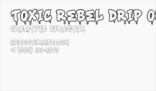 Toxic Rebel Drip Outline Outline Business Card