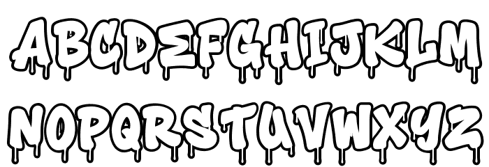 Toxic Rebel Drip Outline Outline フォント 小文字