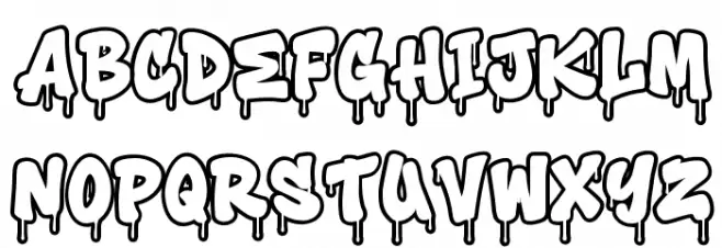 Toxic Rebel Drip Outline Outline Caratteri MINUSCOLO