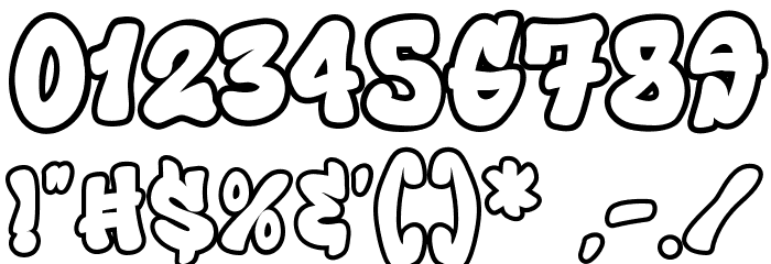 Toxic Rebel Outline Outline フォント その他の文字