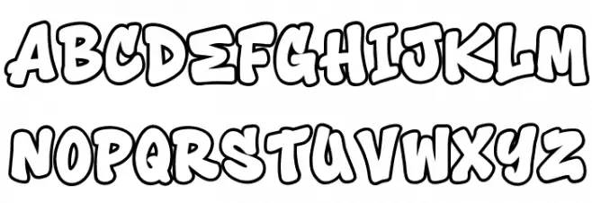 Toxic Rebel Outline Outline Caratteri MAIUSCOLE