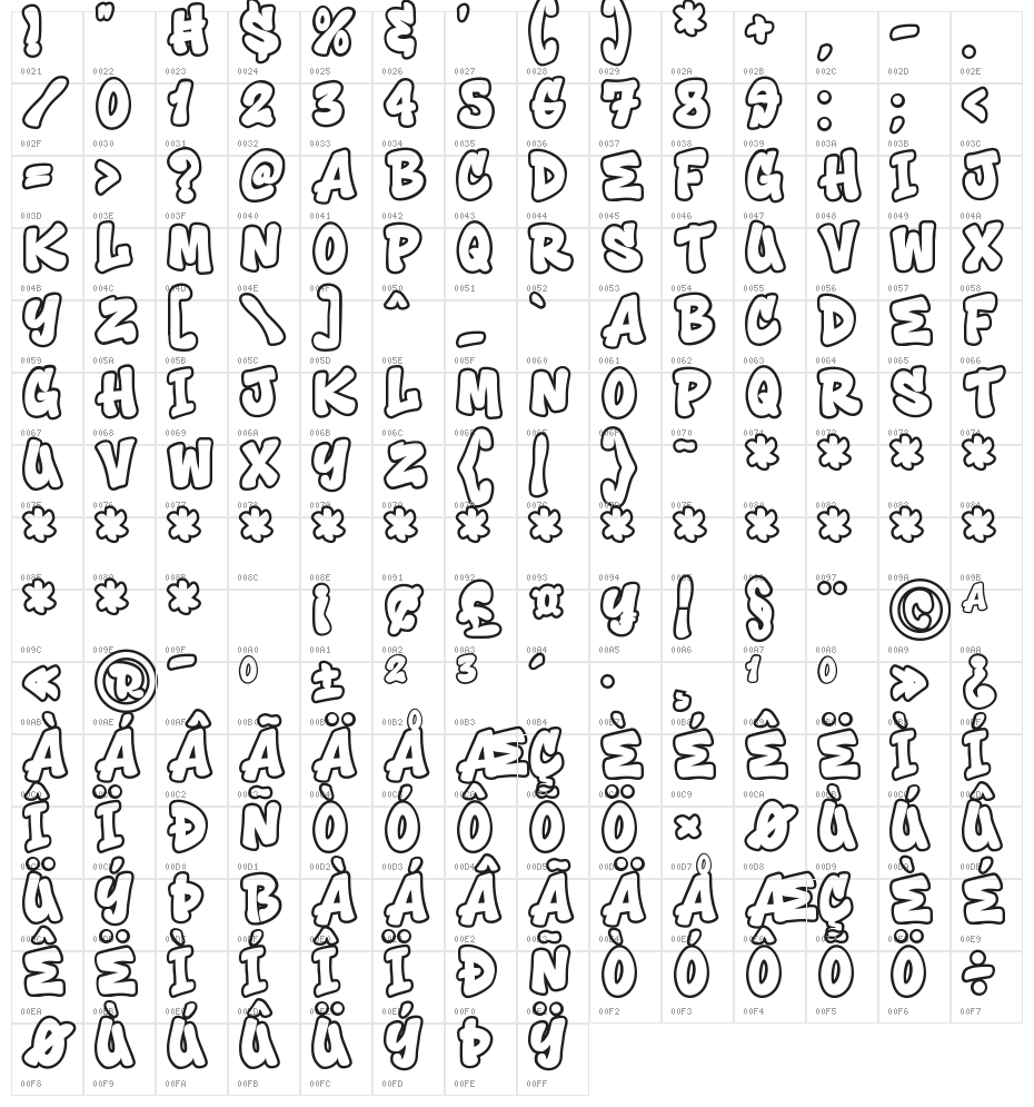 Toxic Rebel Outline Outline Character Map