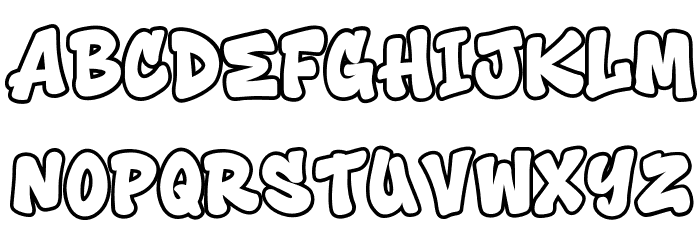 Toxic Rebel Outline Outline フォント 小文字