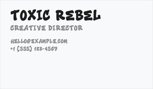 Toxic Rebel Business Card