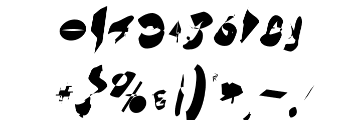 Toxik Oblique Font OTHER CHARS