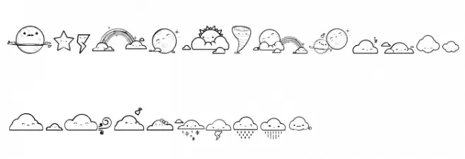 Toy Cloud خط أحرف كبيرة