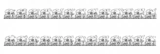 Toy Train Font UPPERCASE