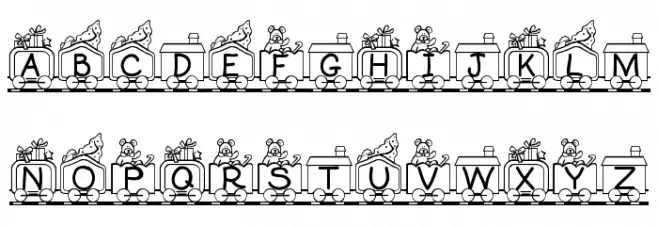 Toy Train Schriftart Kleinbuchstaben