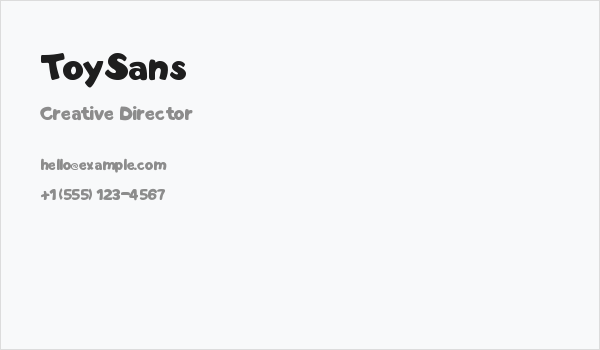 ToySans Business Card