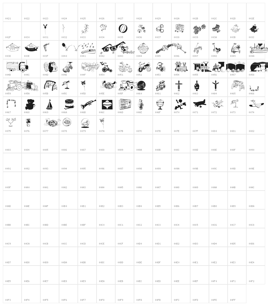 ToyToy Character Map