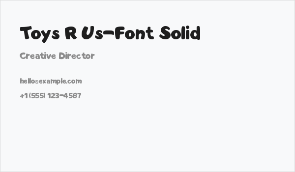Toys R Us-Font Solid Business Card