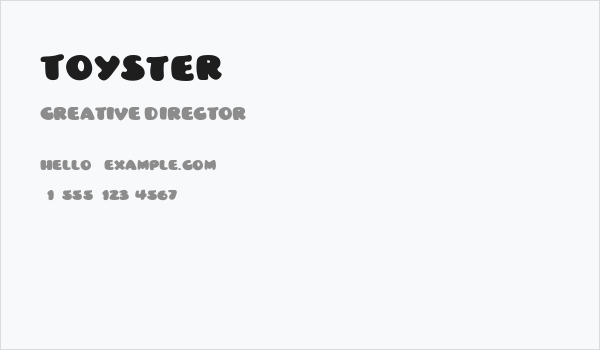 Toyster Business Card