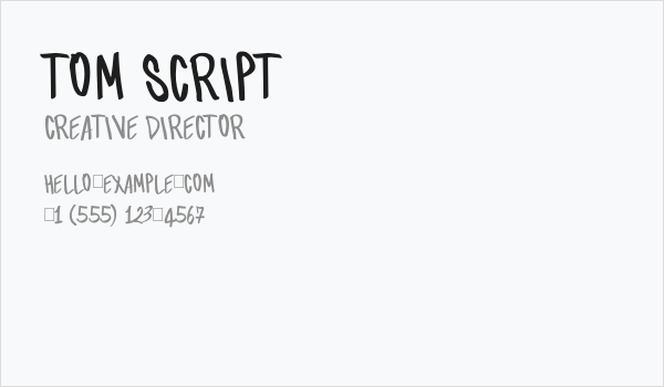 tom script Business Card