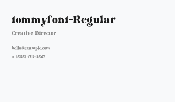 tommyfont-Regular Business Card