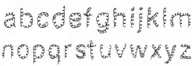 tournicoti Schriftart Kleinbuchstaben