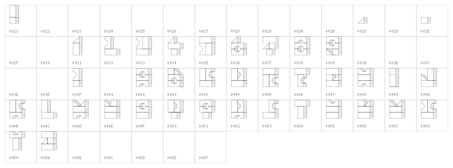 TPF Box of Bricks 1L Character Map