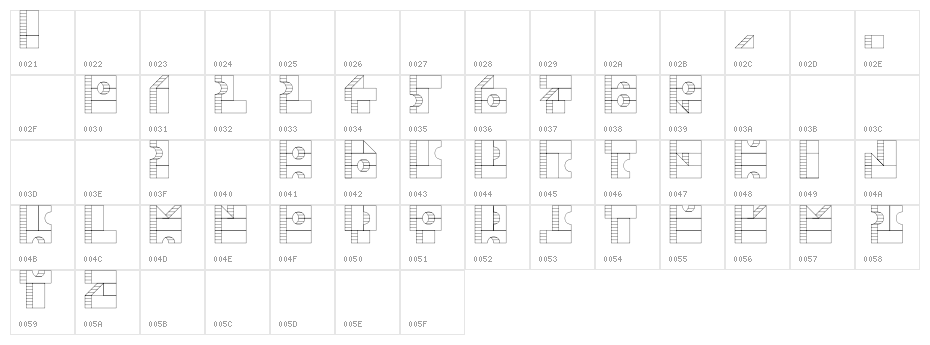 TPF Box of Bricks 1R Character Map