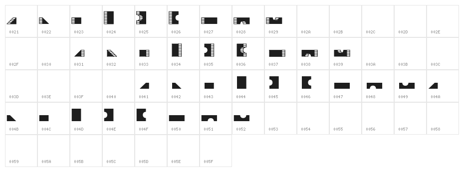 TPF Box of Bricks Character Map