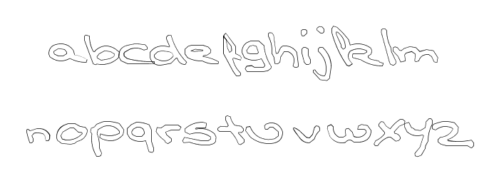 TPF Claudia Outlined Font LOWERCASE
