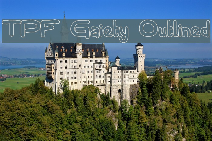 TPF Gaiety Outlined Font examples