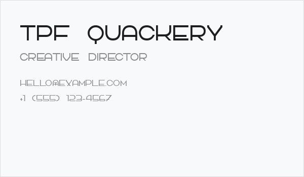 TPF Quackery Business Card