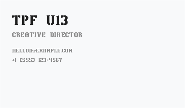 TPF U13 Business Card